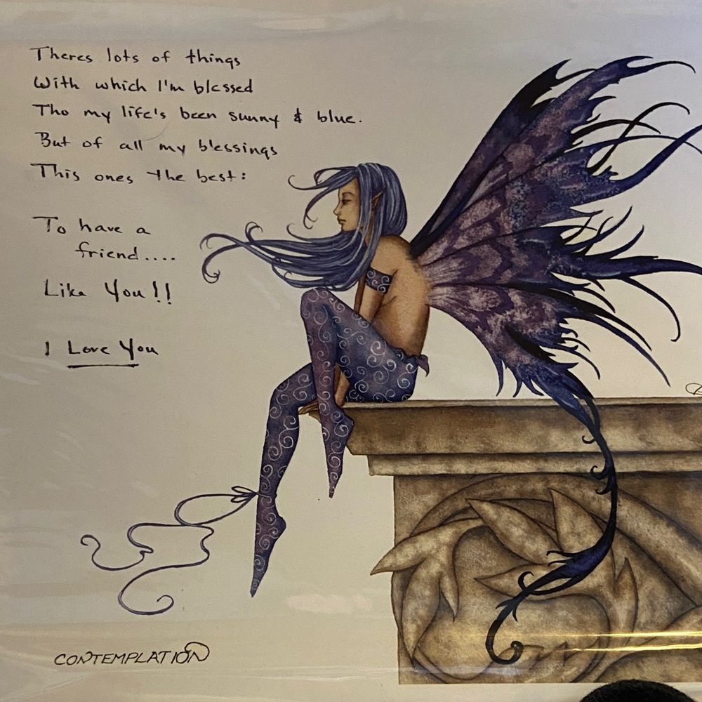 🏷️ 2003 Amy Brown Fairy Art Print - Blue and Purple - In Original Packaging